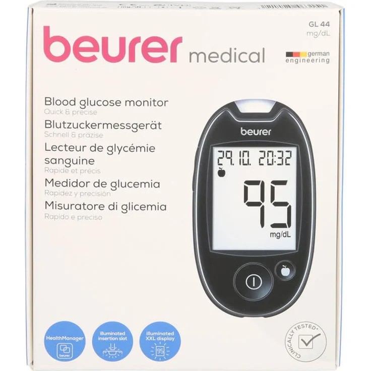 BEURER GL44 Blutzuckermessgerät mg/dl 1 St. – Bild 3