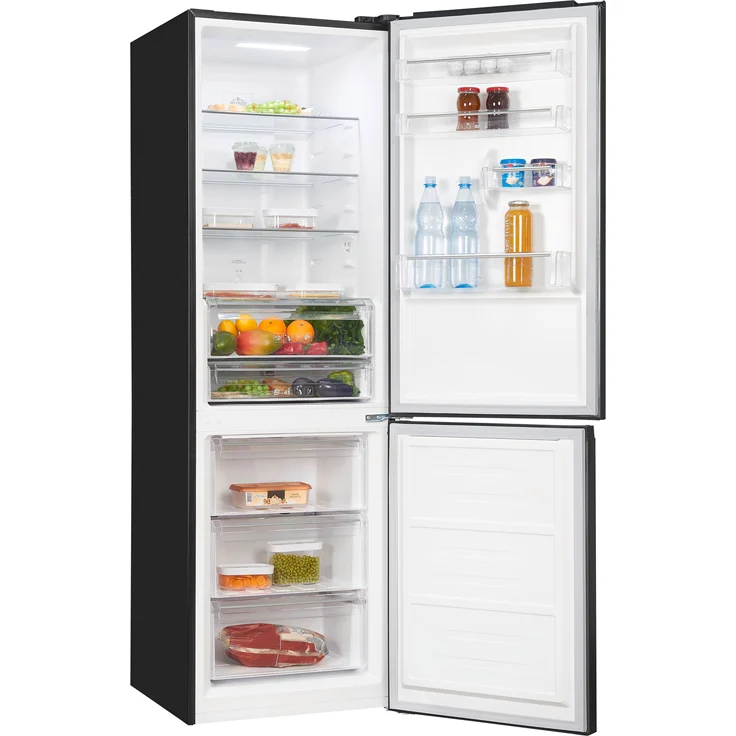 Exquisit KGC350-105-NF-040C Kühl-Gefrierkombination, freistehend, Edelstahloptik dunkel, NoFrost, Schnellgefrieren, Kindersicherung, Eisbox, Superkühlen, Energieklasse C – Bild 3