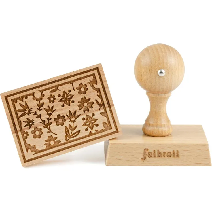 Folkroll 3D-Motiv-Teigstempel 70x50 mm Flower Power