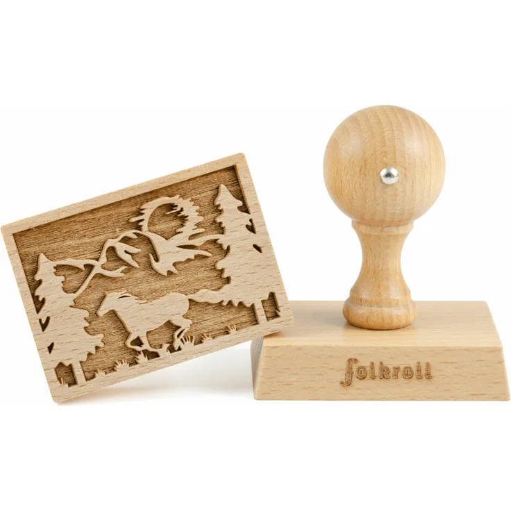 Folkroll Keksstempel Mustang, 70x50 mm, Cookiestempel, Backstempel, Keks, Stempel, Motiv, Buchenholz, 334751