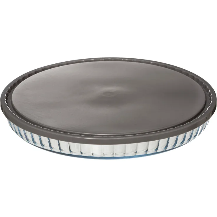 Obstkuchenform aus Glas mit Deckel, Ø 30 cm