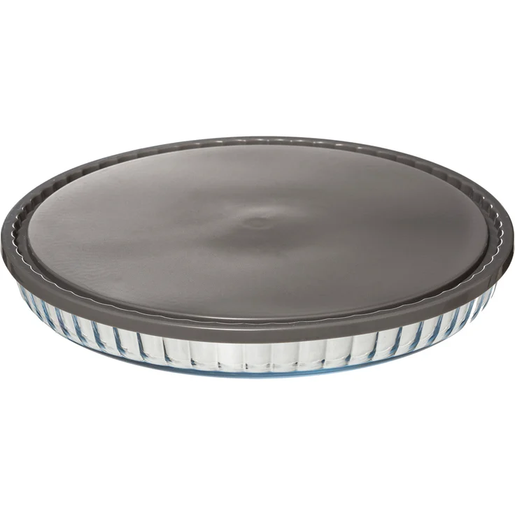 Obstkuchenform aus Glas mit Deckel, Ø 30 cm – Bild 1