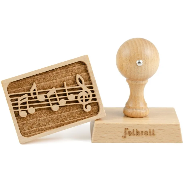 Folkroll Buchenholz Keks-Stempel Musik 70x50 mm