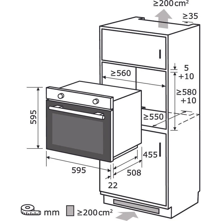 Exquisit EBE76-9-H-020 Einbaubackofen, Einbaugerät, Energieeffizienzklasse A, Garraum 76 l, Breite 60 cm, 9 Funktionen, Pizzaprogramm, Versenkknebel, Timer, weiß – Bild 5
