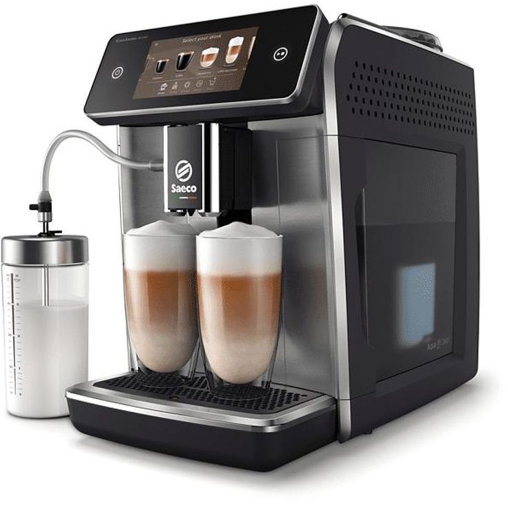 Saeco SM6685/00 GranAroma Deluxe Kaffeevollautomat Klavierlack-Schwarz/Edelstahl-Front – Bild 2