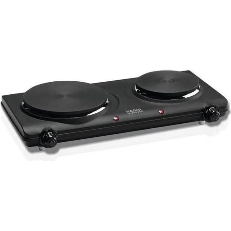 Elektrische Heizplatte Haeger Double Disc Schwarz 2 Herde 2250W