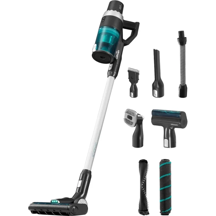 Concept VP6110 Handstaubsauger, 40 min Akkubetrieb, HEPA-Filter H13, 3 Saugmodi, weiß-schwarz-türkis