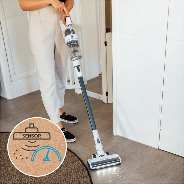 hoogo Akku-Hand-und Stielstaubsauger S6, 400,00 W, beutellos, extra leise, 90min Laufzeit, selbstreinigend, LED, für Allergiker – Bild 3