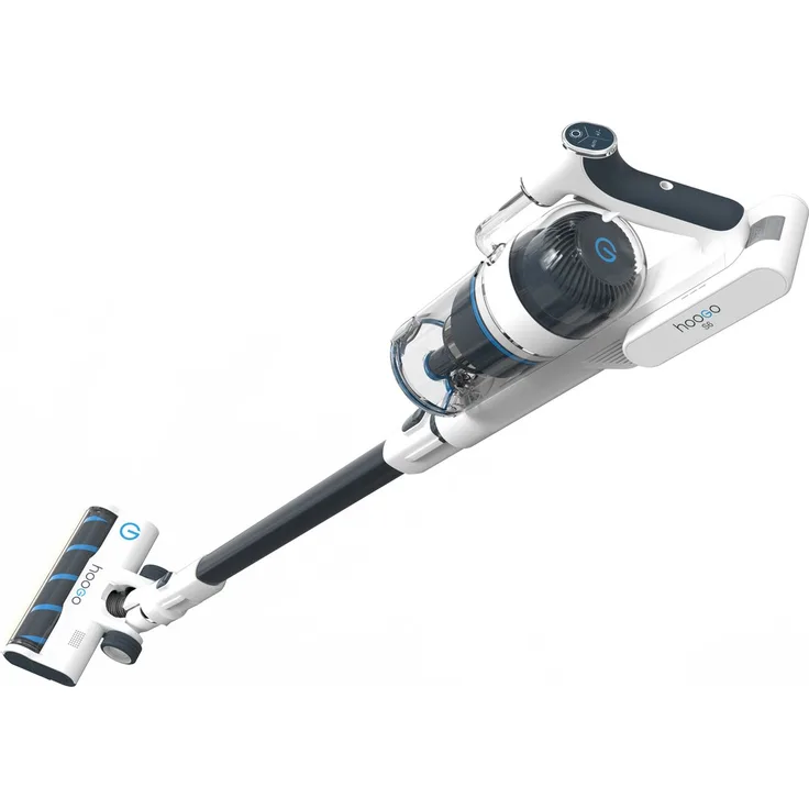 hoogo Akku-Hand-und Stielstaubsauger S6, 400,00 W, beutellos, extra leise, 90min Laufzeit, selbstreinigend, LED, für Allergiker