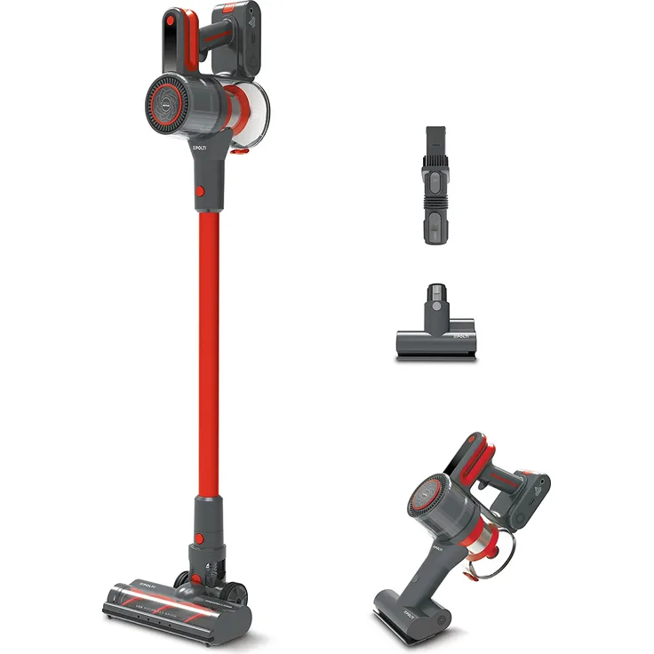 Polti PBEU0121 D-Power SR550 Handstaubsauger, 40 min Akkubetrieb, rot-grau
