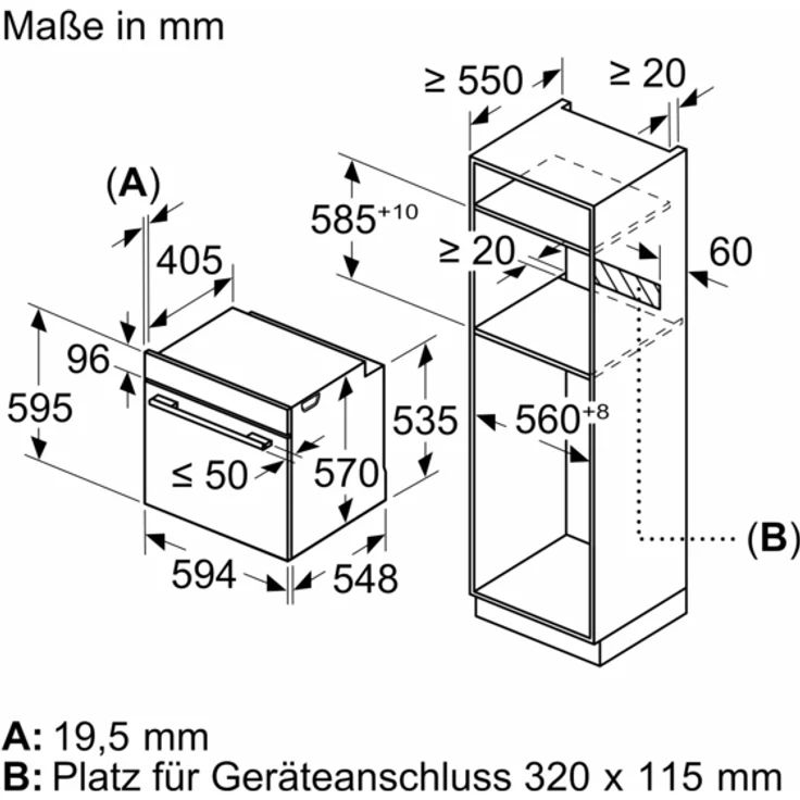 Bosch HBG7721B1 EQ7 Einbaubackofen, Einbaugerät, A+, Prolyse, Sprachsteuerung, Garraum 71 l, groß (ab 65 l), edelstahl, schwarz – Bild 3