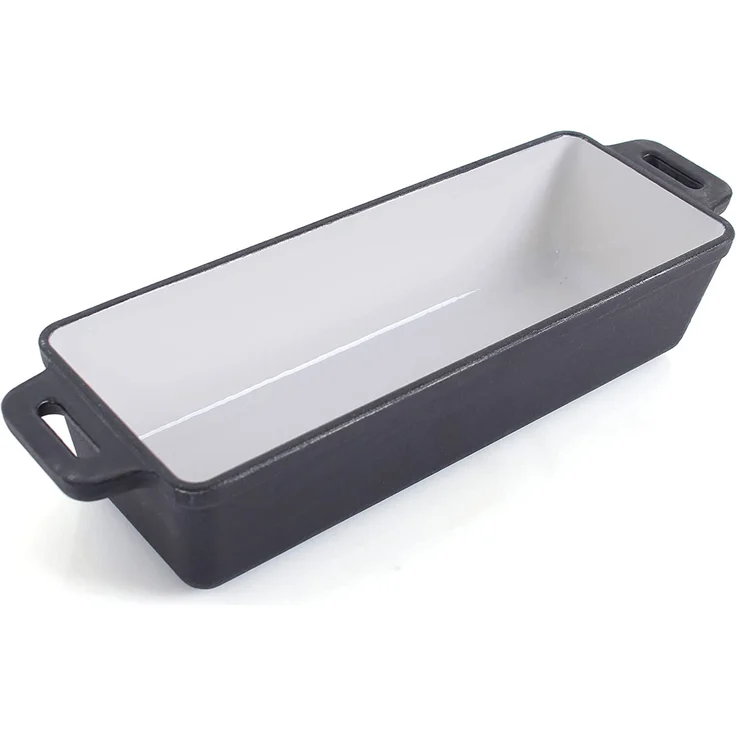 Echtwerk EW-GE-1502 Brotbackform Gusseisen Kastenförmiger Bräter ohne Deckel Brotkasten Emaille-Beschichtung Backöfen, Grill, BBQ Induktion 1,5 L – Bild 1