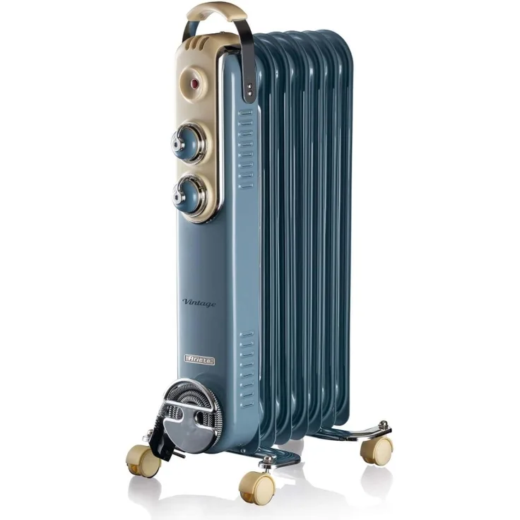 Ariete Vintage Öl Radiator 1500W - 7 Lamellen - Blau, Radiator