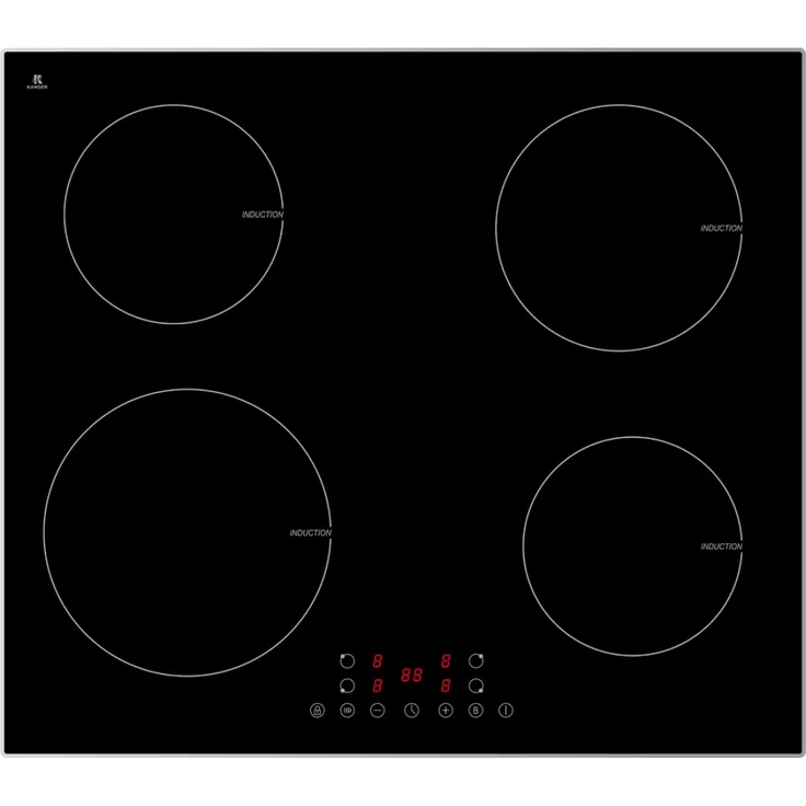PKM IN4B-3 G Induktionskochfeld, Einbaugerät, Autark, Breite 56 cm, Anzahl der Kochstellen 4, schwarz