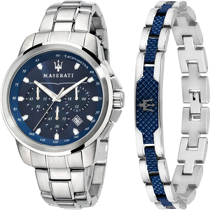 Maserati Herren Uhr Successo Chronograph Edelstahl Armband silber UMAR8851121016