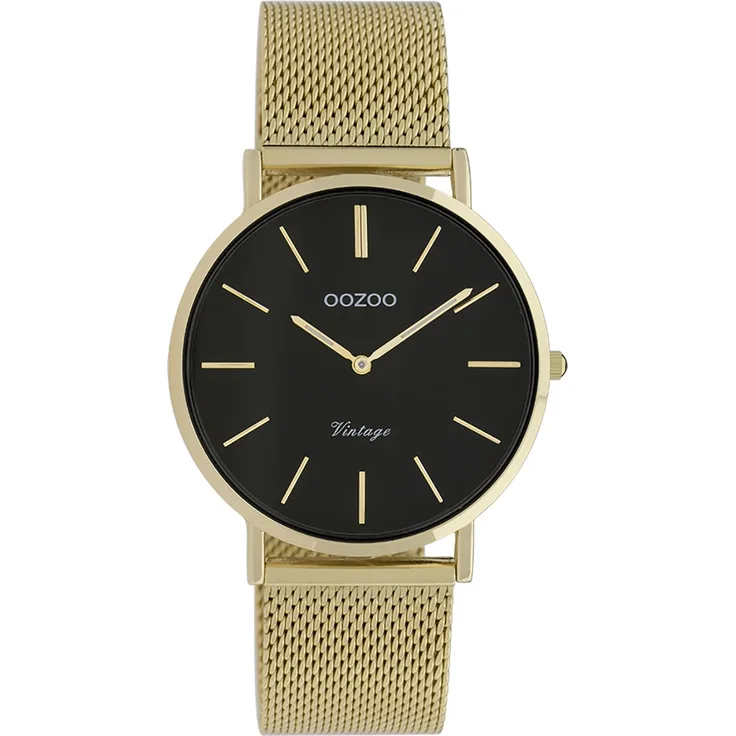 Oozoo Armbanduhr gold Edelstahl C9914A Vintage Series Damen Analog-Quarzuhr UOC9914A
