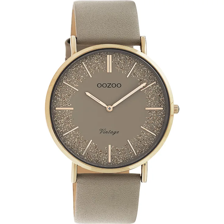 Oozoo Armbanduhr braun Leder C20130 Vintage Series Damen Analog-Quarzuhr UOC20130
