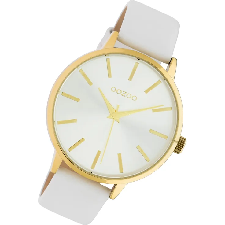 Oozoo Armbanduhr weiß Leder C10611 Timepieces Damen Analog-Quarzuhr UOC10611