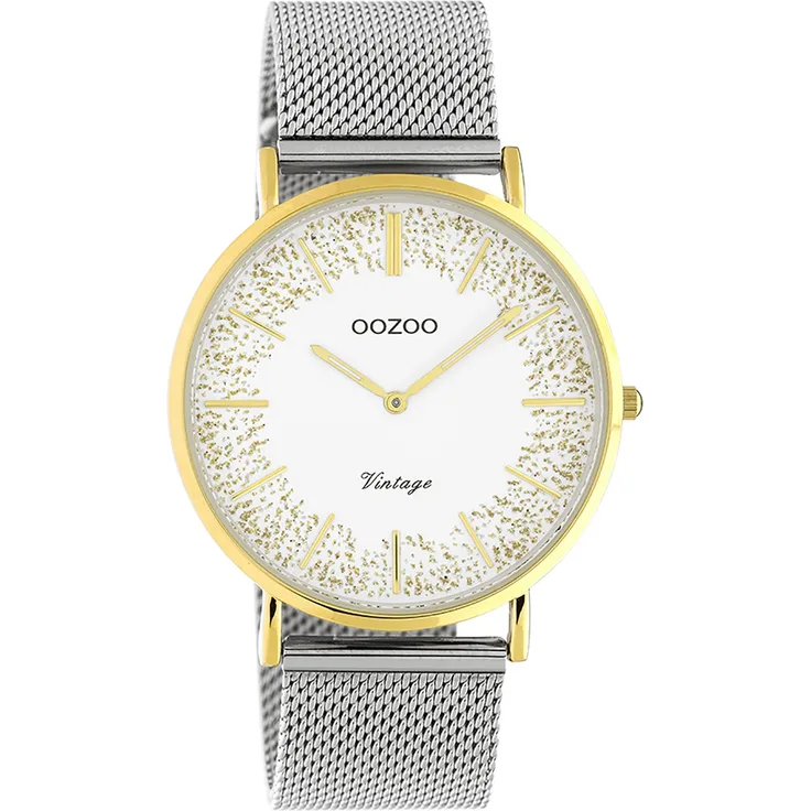Oozoo Armbanduhr silber Edelstahl C20135 Vintage Series Damen Analog-Quarzuhr UOC20135