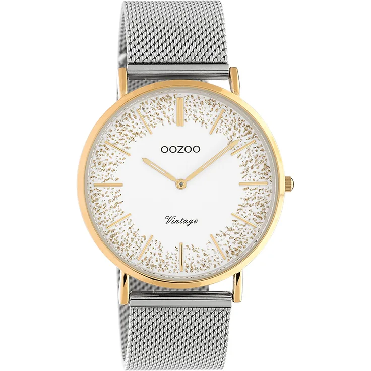 Oozoo Armbanduhr silber Edelstahl C20136 Vintage Series Damen Analog-Quarzuhr UOC20136