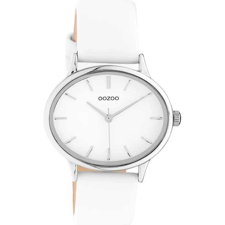 Oozoo Armbanduhr weiß Leder C10940 Timepieces Damen Analog-Quarzuhr UOC10940
