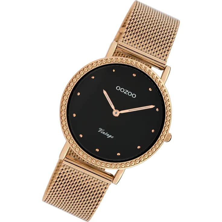 Oozoo Armbanduhr rosegold Edelstahl C20056 Vintage Damen Quarzuhr UOC20056