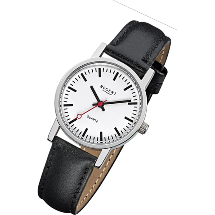 Regent Armbanduhr schwarz F-824 Damen Analog-Quarzuhr URF824