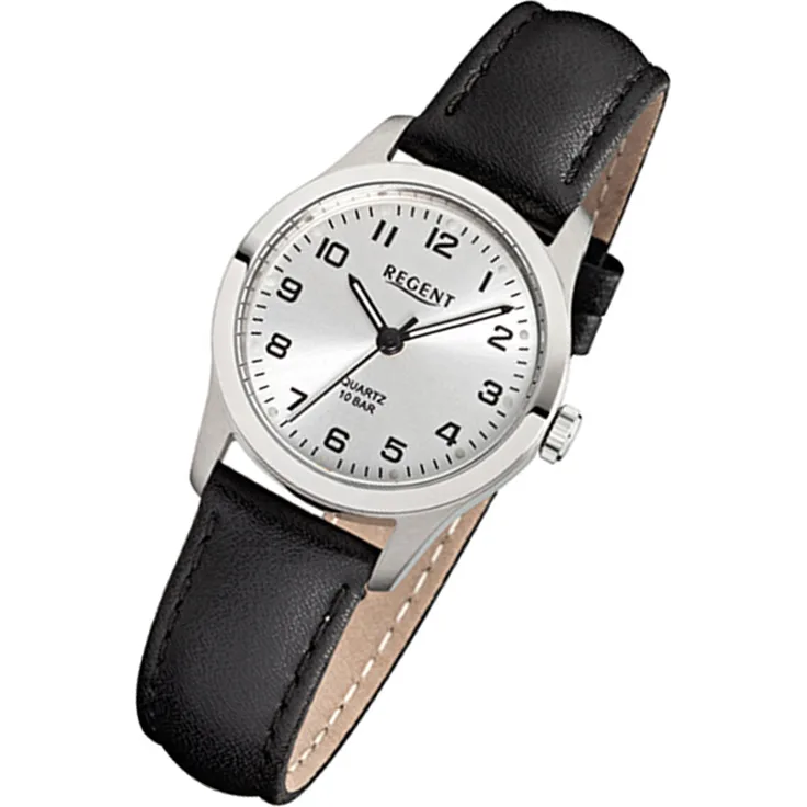 Regent Armbanduhr schwarz F-899 Damen Analog-Titanuhr URF899