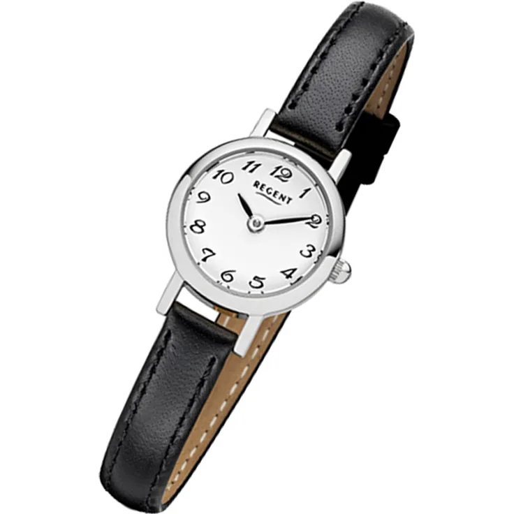 Regent Armbanduhr schwarz F-979 Damen Analog-Quarzuhr URF979