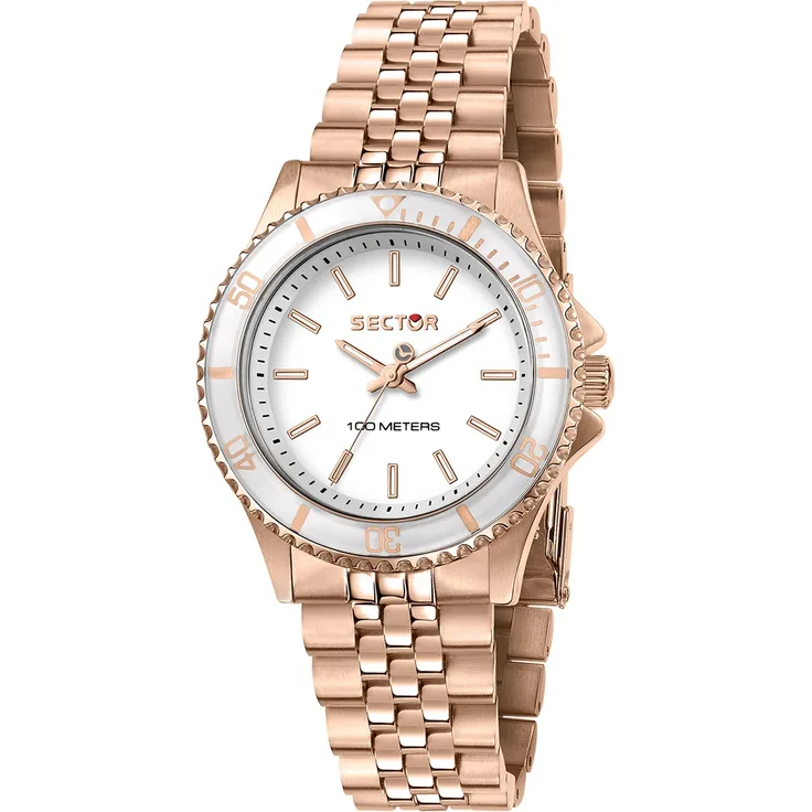 Sector Damen Armbanduhr Analog Edelstahlarmband rosegold USE53161531