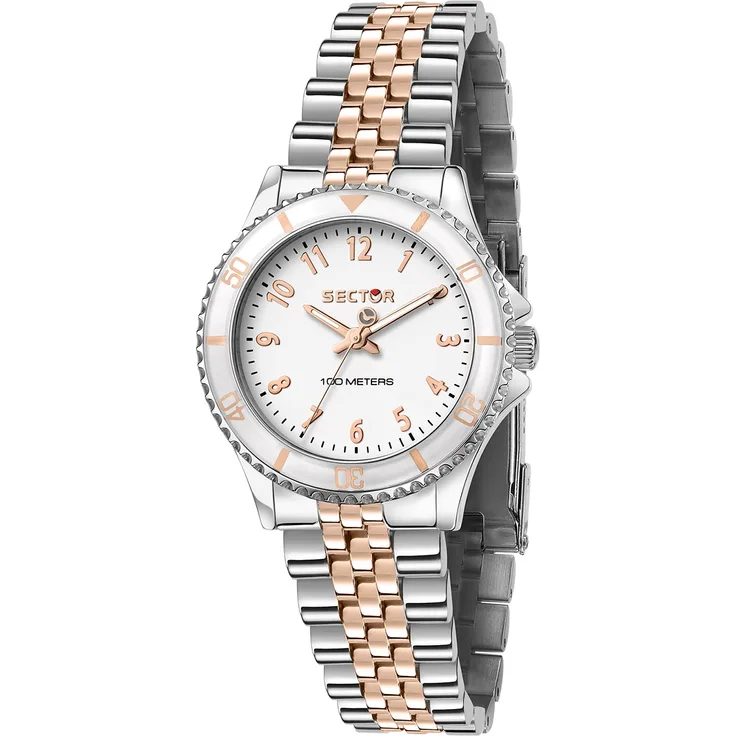 Sector Damen Armbanduhr Analog Edelstahlarmband rosegold USE53161533