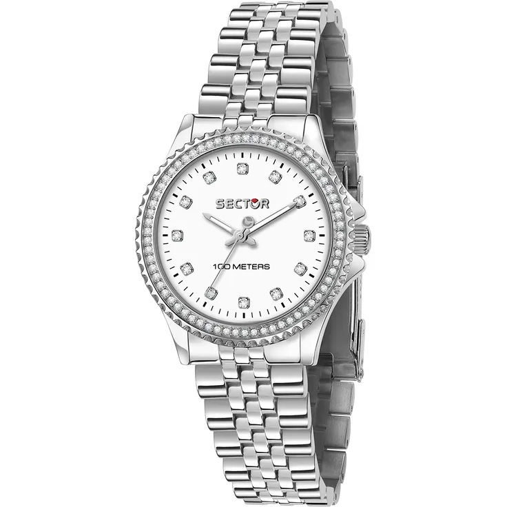 Sector Damen Armbanduhr Analog Edelstahlarmband silber USE53161538