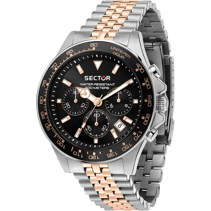 Sector Herren Armbanduhr Chrono Edelstahlband silber ros? USE73661031