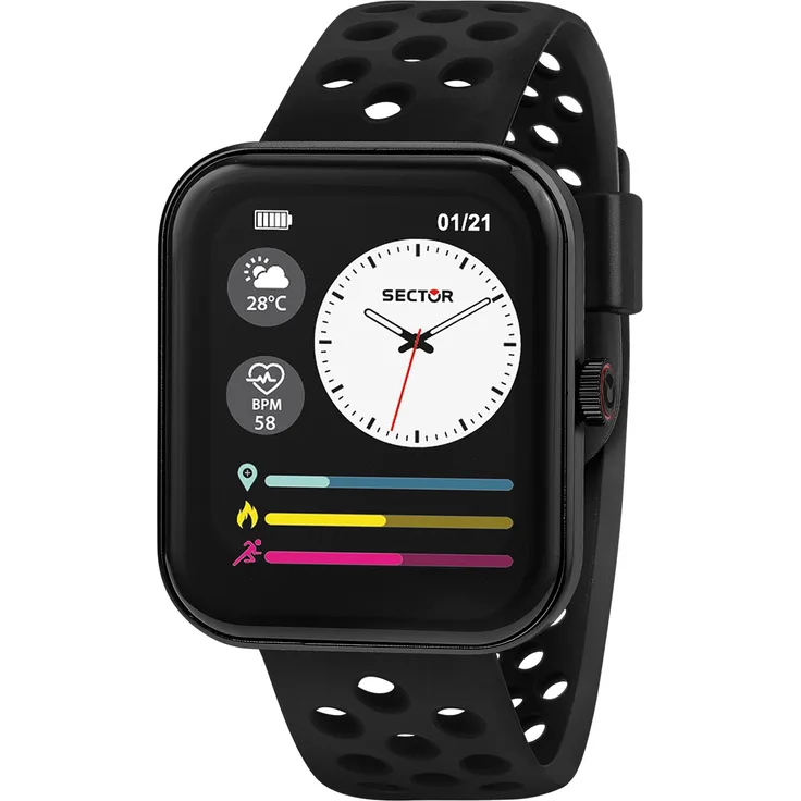Sector Herren Armbanduhr Analog-Digit Silikonband schwarz USE51159001