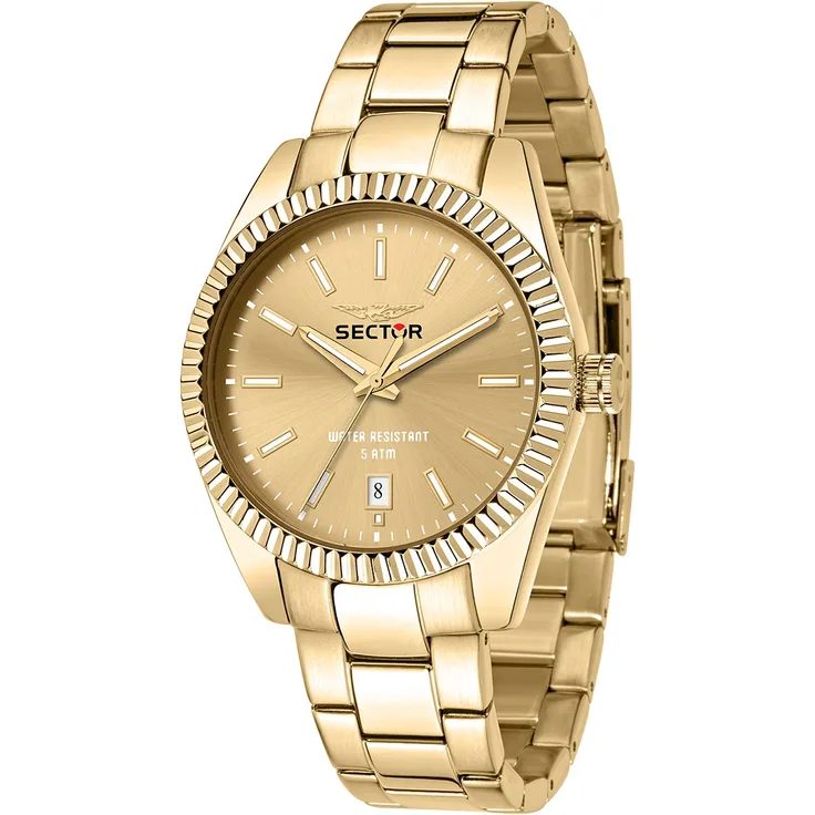 Sector Herren Armbanduhr Analog Edelstahlarmband gold USE53240026