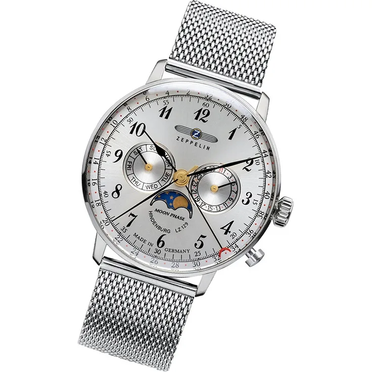 Zeppelin Herren Uhr Hindenburg Z7036M/1 Edelstahl Armbanduhr silber UZ7036M/1