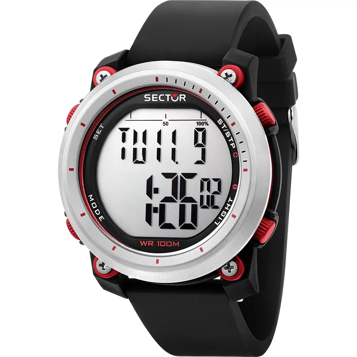 Sector Herren Armbanduhr Digital Silikonarmband schwarz USE51546002