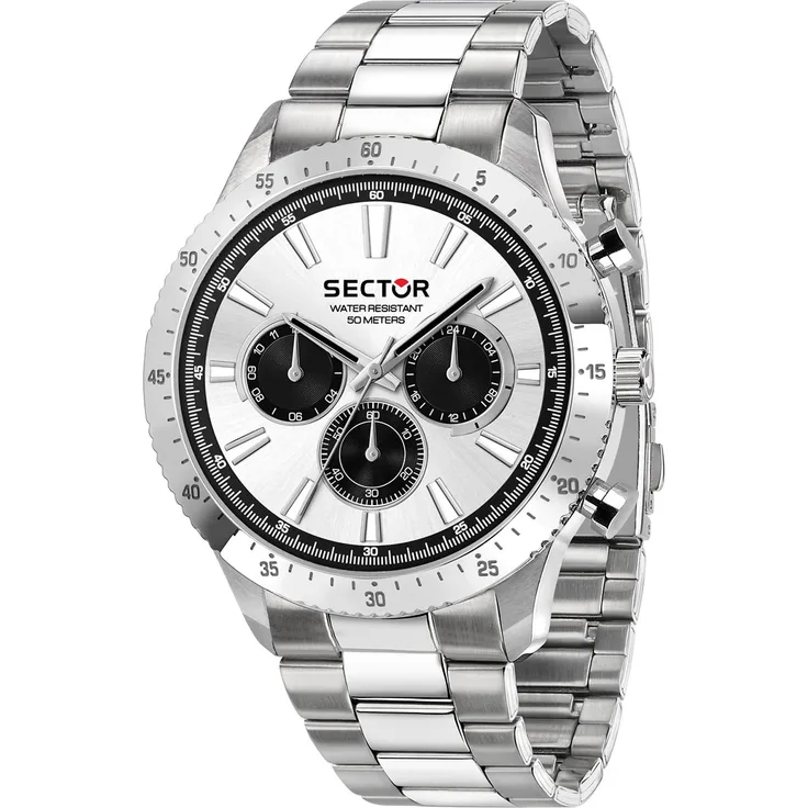 Sector Herren Armbanduhr Multifunkt Edelstahlband silber USE53578027