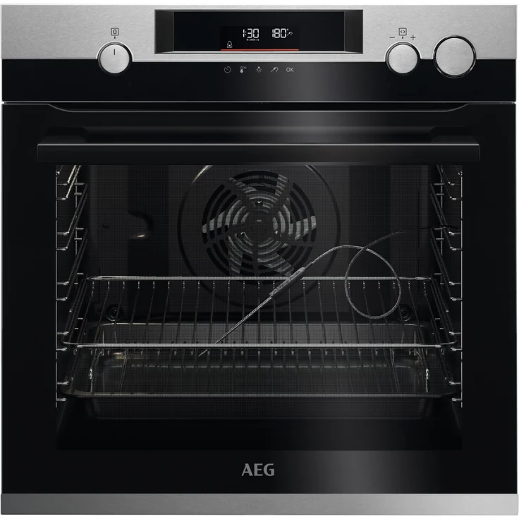 AEG BSS57606BM Einbaubackofen, Einbaugerät, Energieeffizienzklasse A+, Garraum 72 l, groß (ab 65 l), edelstahl, schwarz – Bild 1