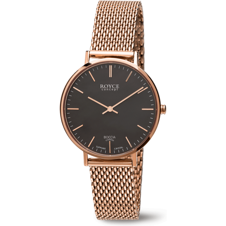 Boccia ROYCE Concept Damen Quarz Armbanduhr aus Titan mit Milanaise-Edelstahlband und Saphirglas - 3246-08