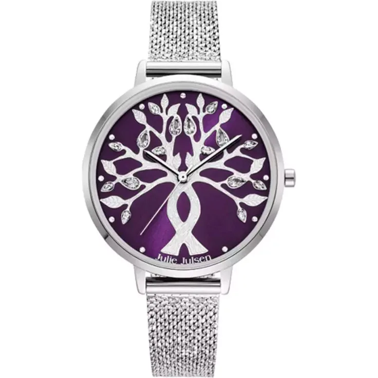 Julie Julsen Damen Quarz Armbanduhr aus Edelstahl mit Edelstahl Band - LIEBESBAUM - JJW1455SME-2