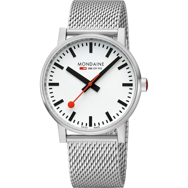 Mondaine Herren Quarz Edelstahl Armbanduhr mit Edelstahl Armband - MSE.43110.SJ
