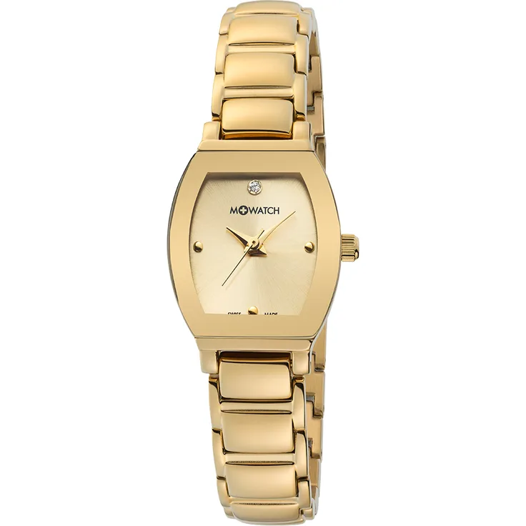 M-Watch Damen Quarz Armbanduhr aus Edelstahl mit Edelstahl Armband - RED SwissMade - WRC.56170.SL