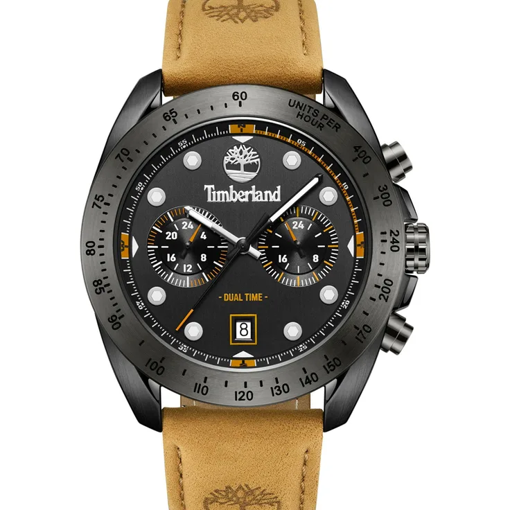 Timberland Herren Quarz Armbanduhr aus Edelstahl mit Leder Band - CARRIGAN - TDWGF2230501