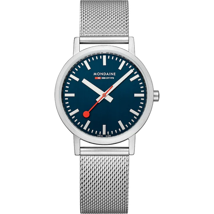 Mondaine Unisex Quarz Armbanduhr aus Edelstahl mit Edelstahl Band - CLASSIC - A660.30314.40SBJ