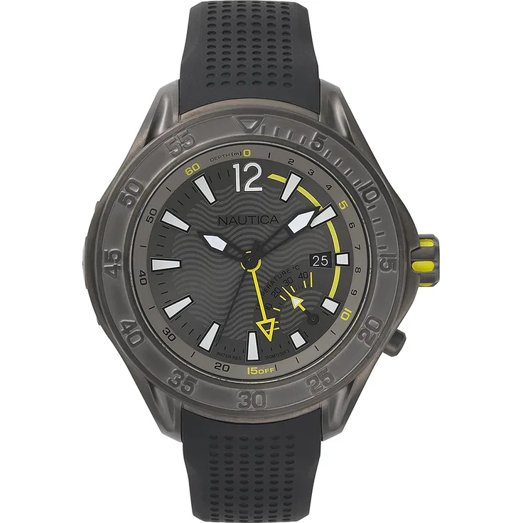 Nautica Breakwater Herren Taucher Uhr Tiefensensor Temperatur mit Ersatzband NAPBRW003