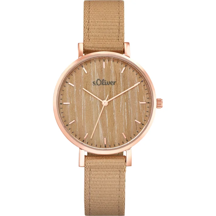 s.Oliver Damen Quarz Armbanduhr aus Edelstahl mit Nylon Armband - 2034598