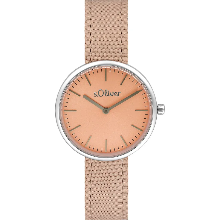 s.Oliver Damen Quarz Armbanduhr aus Edelstahl mit Nylon Band - 2033549