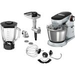 Bosch OptiMUM MUM9B34S27 Küchenmaschine, 1400 Watt, 5,5 Liter Edelstahlschüssel, 7 Geschwindigkeiten, inkl. Fleischwolf, Standmixer, silber, schwarz, Serie: MUM9 - Preisvergleich