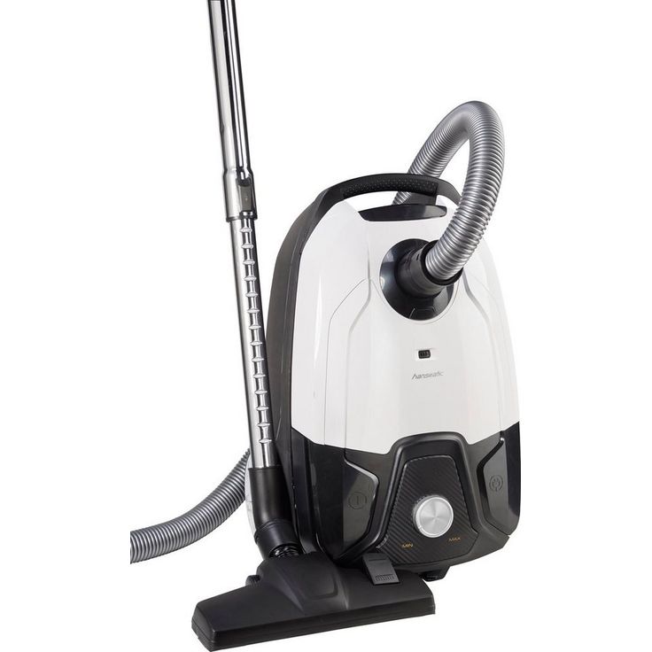 Hanseatic HVBA8008SKC Bodenstaubsauger, mit Beutel, 800 Watt, 10 m Aktionsradius, weiß-schwarz